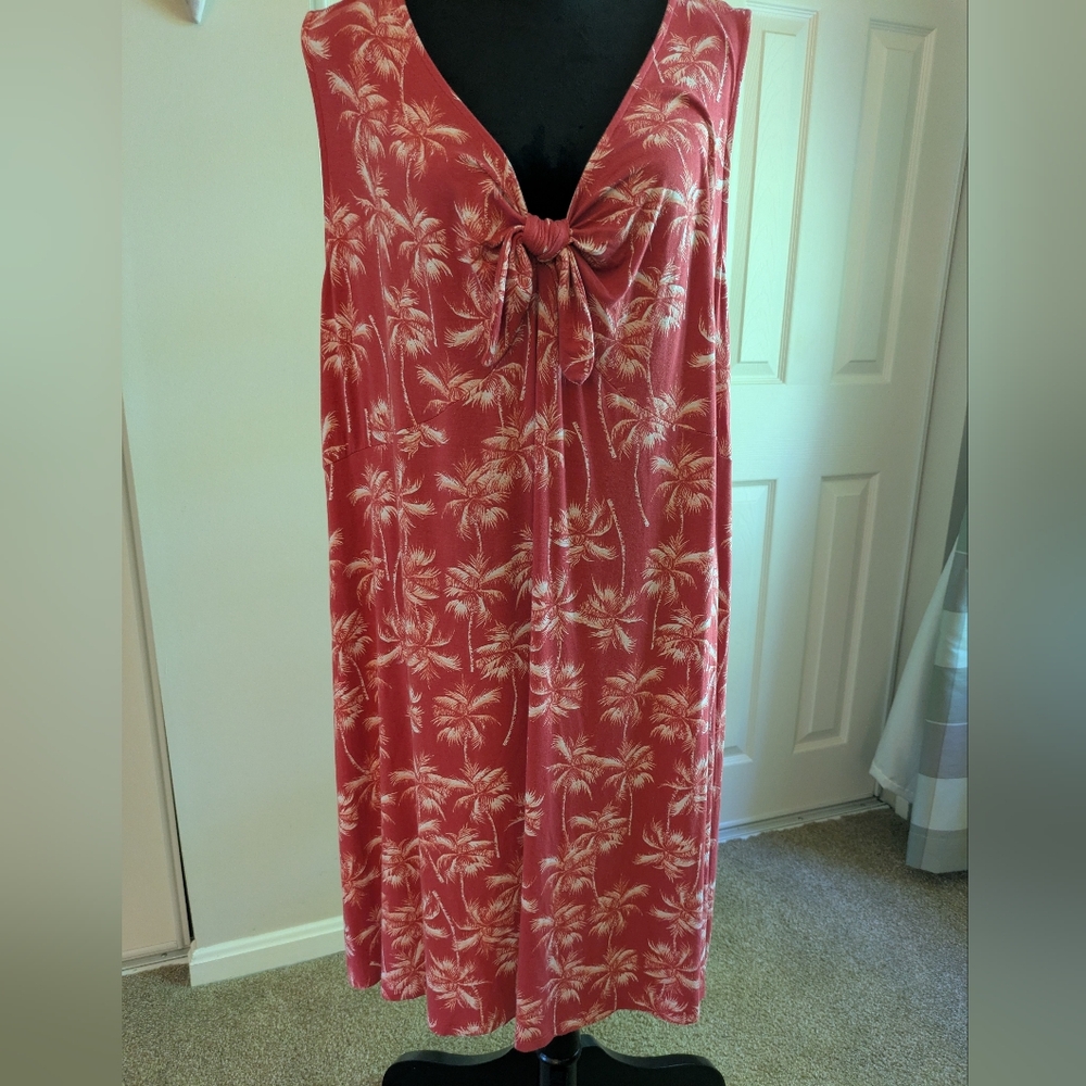 a.n.a Pink Palm Print Dress, 2X